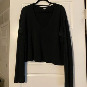 Cropped V Neck Sweater